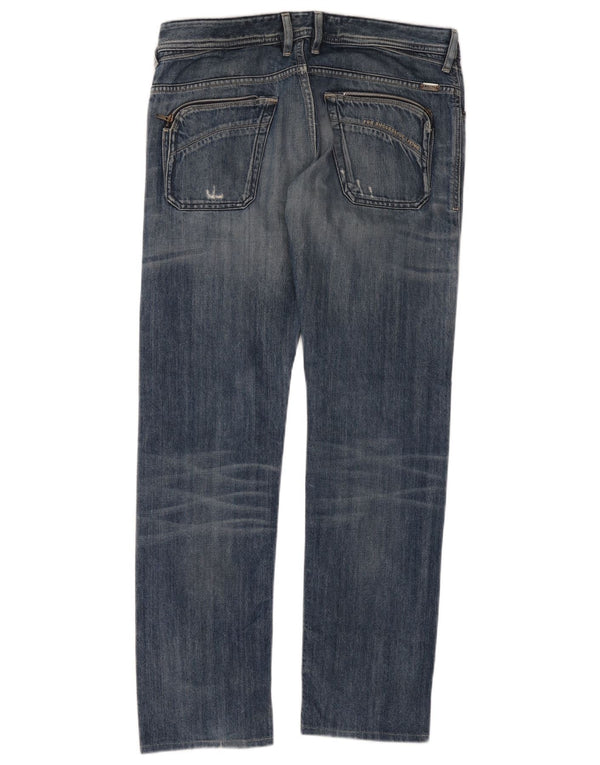 Diesel Mens Poiak Distressed Straight Jeans W33 L34 Blue Cotton