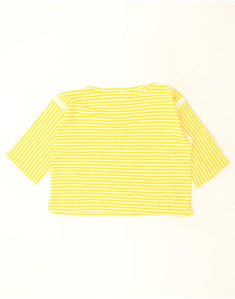 VINTAGE Womens Top 3/4 Sleeve UK 18 XL Yellow Striped | Vintage Vintage | Thrift | Second-Hand Vintage | Used Clothing | Messina Hembry 