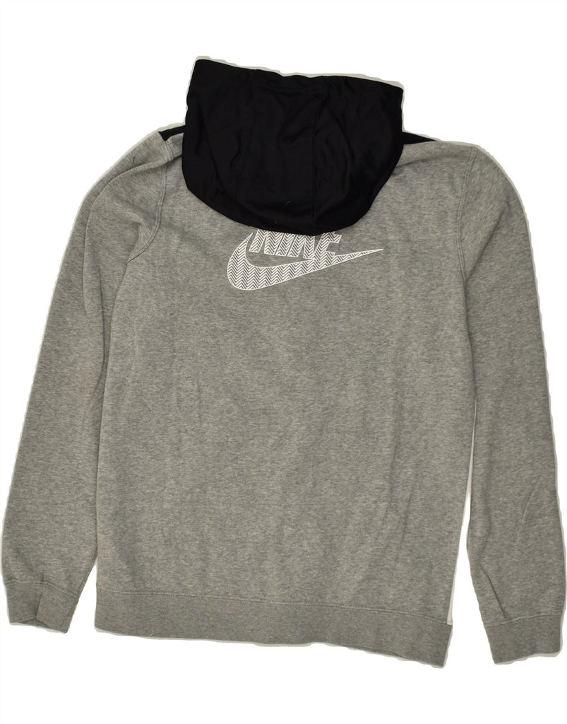 NIKE Boys Graphic Zip Hoodie Sweater 13-14 Years XL Grey Colourblock | Vintage Nike | Thrift | Second-Hand Nike | Used Clothing | Messina Hembry 