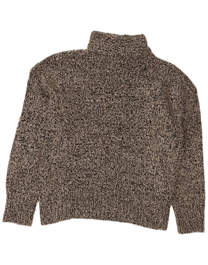 Zara Womens Turtle Neck Jumper Sweater UK 14 Medium Black Flecked Acrylic