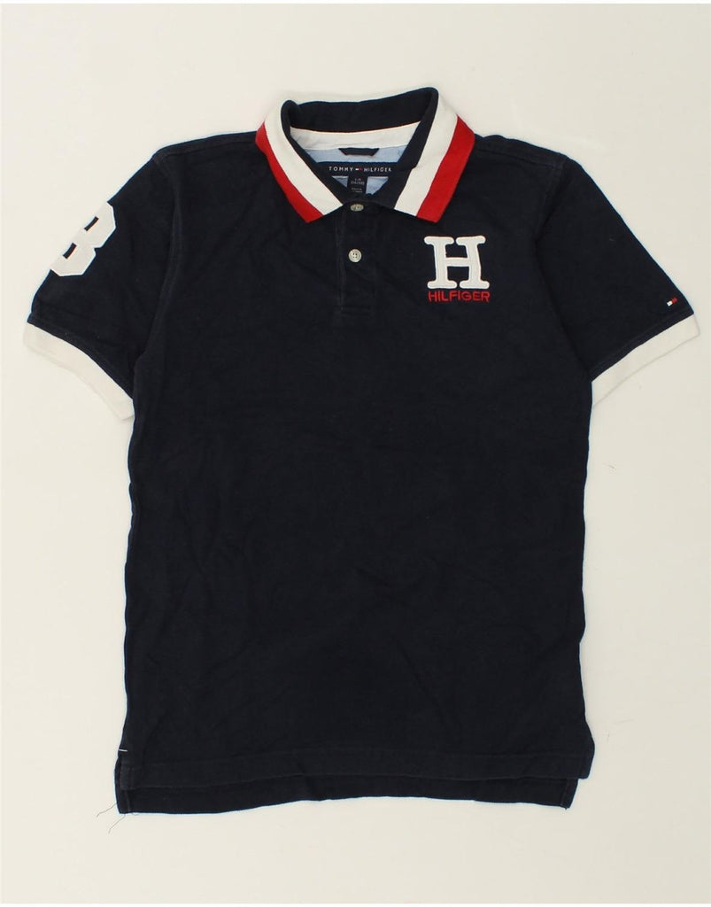 TOMMY HILFIGER Boys Graphic Rugby Polo Shirt 15-16 Years Large Navy Blue | Vintage Tommy Hilfiger | Thrift | Second-Hand Tommy Hilfiger | Used Clothing | Messina Hembry 