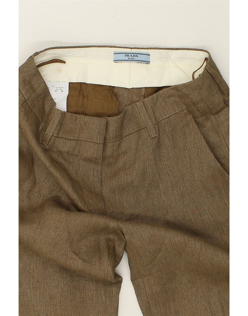 PRADA Mens Milano Slim Chino Trousers W28 L26  Brown Linen | Vintage Prada | Thrift | Second-Hand Prada | Used Clothing | Messina Hembry 