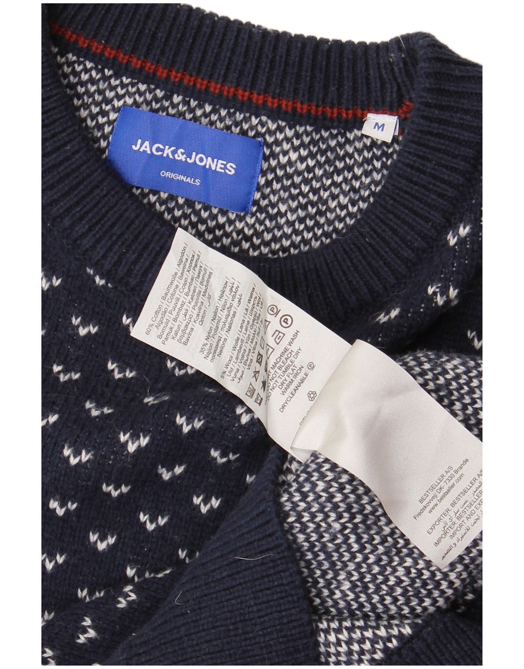 JACK & JONES Mens Crew Neck Jumper Sweater Medium Navy Blue