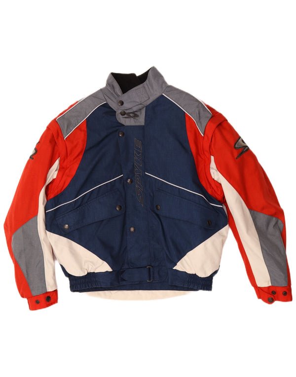 Spyke Mens Graphic Racer Jacket UK 40 Large Navy Blue Colourblock