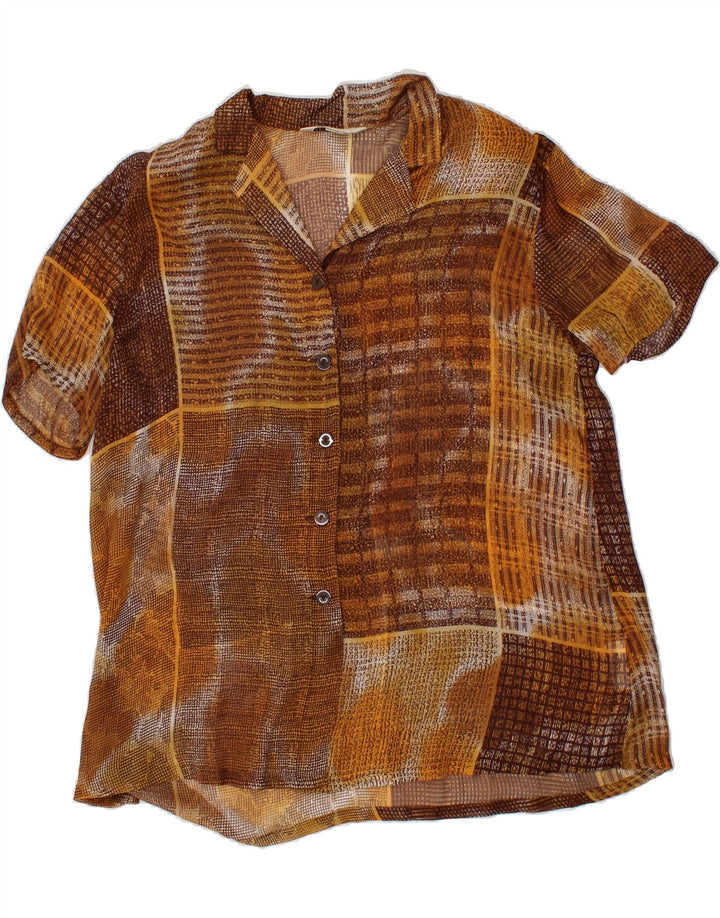 MARINA RINALDI Womens Short Sleeve Shirt Blouse Size 21 Medium Brown Vintage Marina Rinaldi and Second-Hand Marina Rinaldi from Messina Hembry 