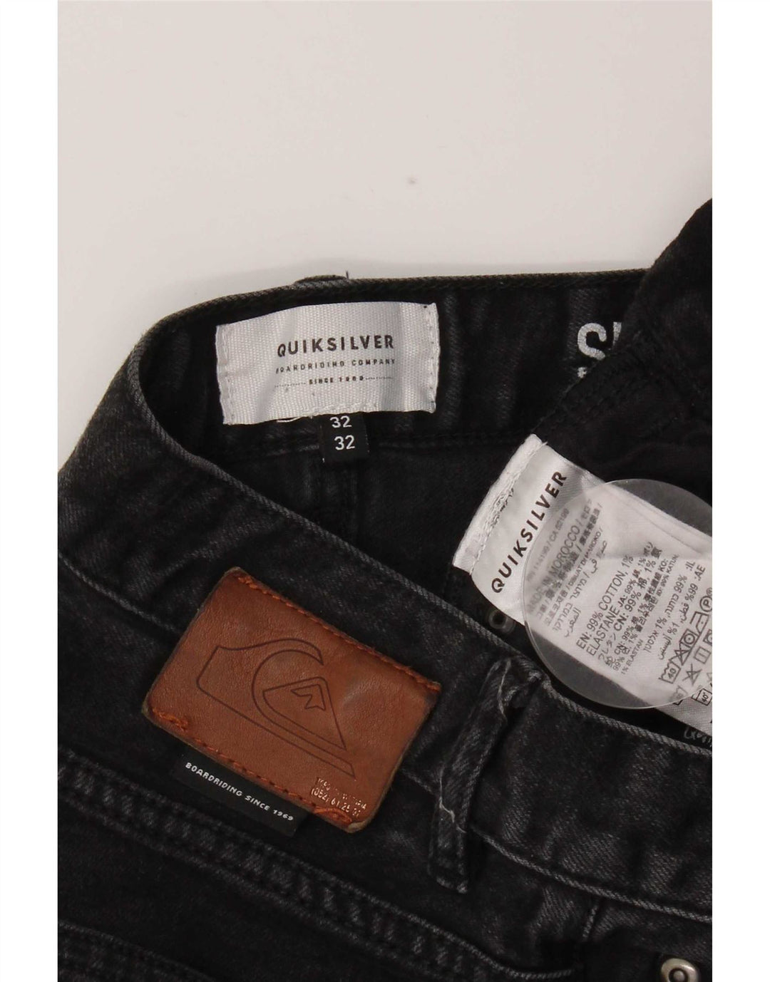 Quiksilver Mens Slim Jeans W32 L32 Black Cotton