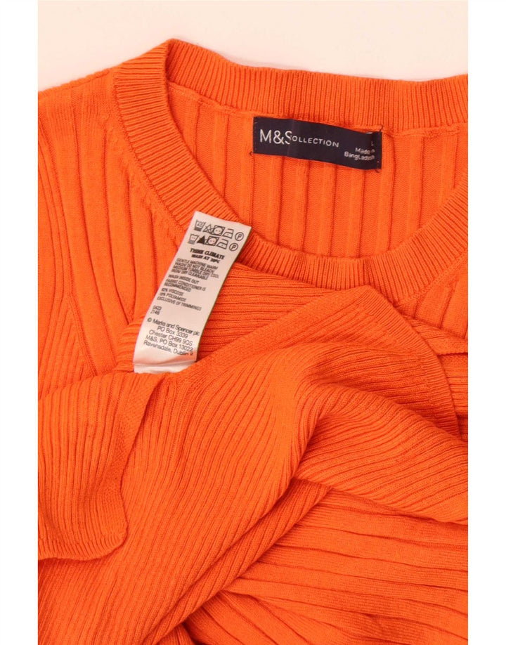 Marks & Spencer Womens Vest Top UK 14 Large Orange Viscose