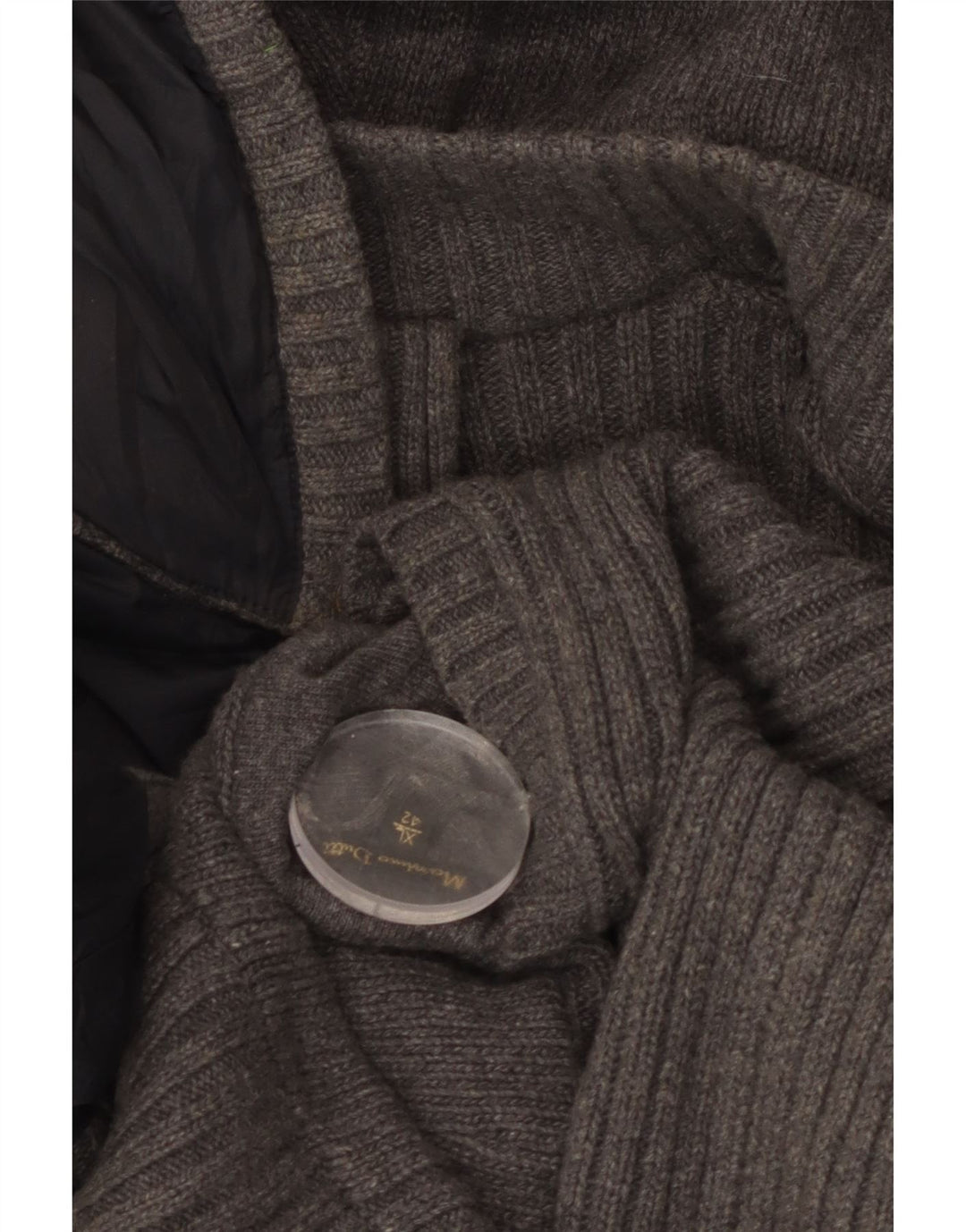 Massimo Dutti Mens Hooded Knit Reversible Jacket UK 42 XL Grey