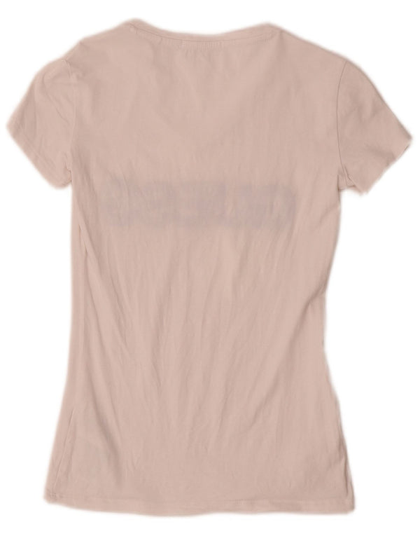 Guess Womens Graphic T-Shirt Top UK 4 XS White Cotton