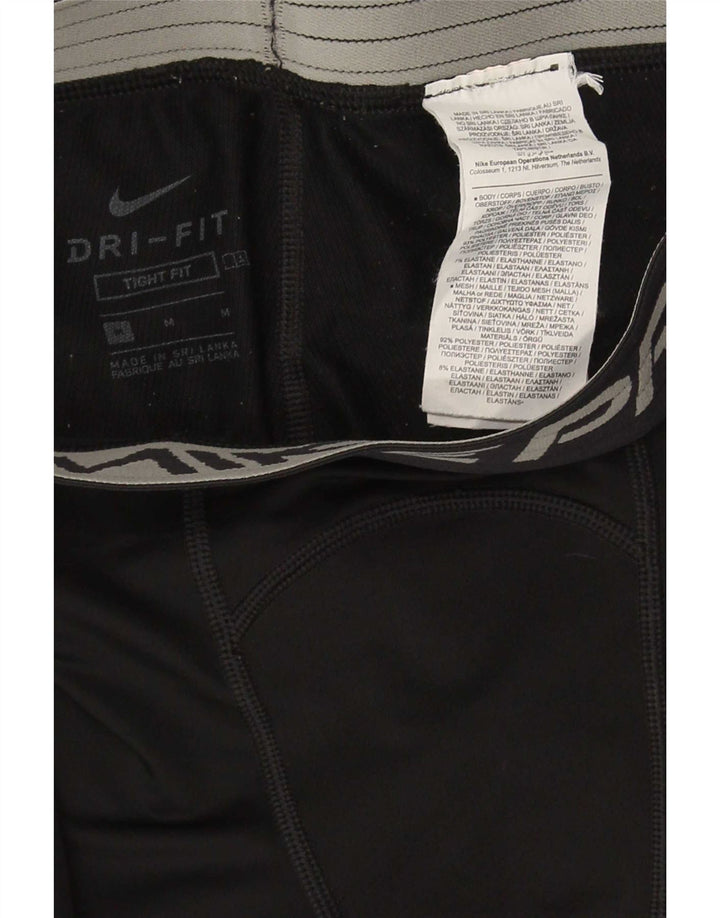 Nike Womens Dri Fit Graphic Leggings UK 12 Medium Black Polyester