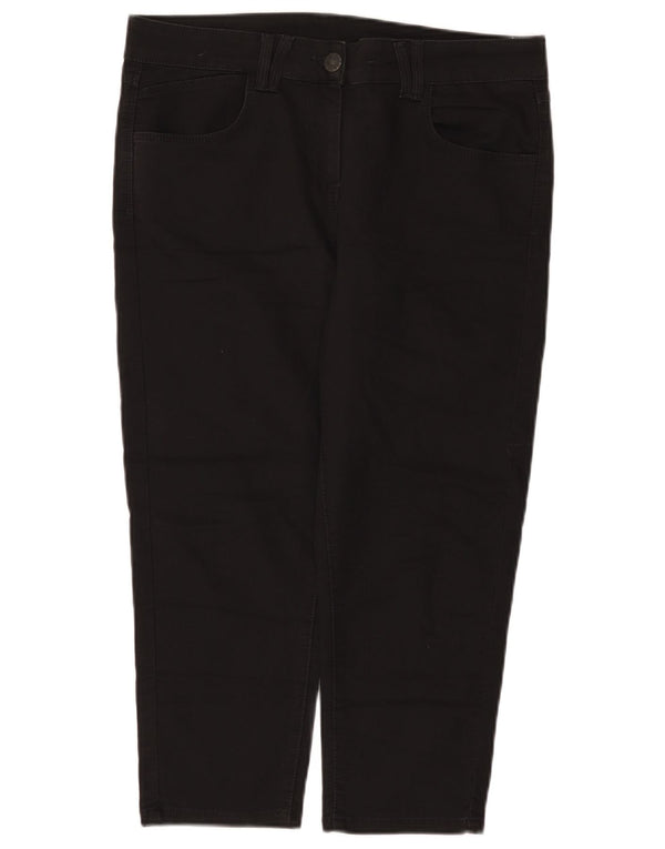 Marks & Spencer Womens Capri Jeans UK 16 Large W36 L22 Black Cotton