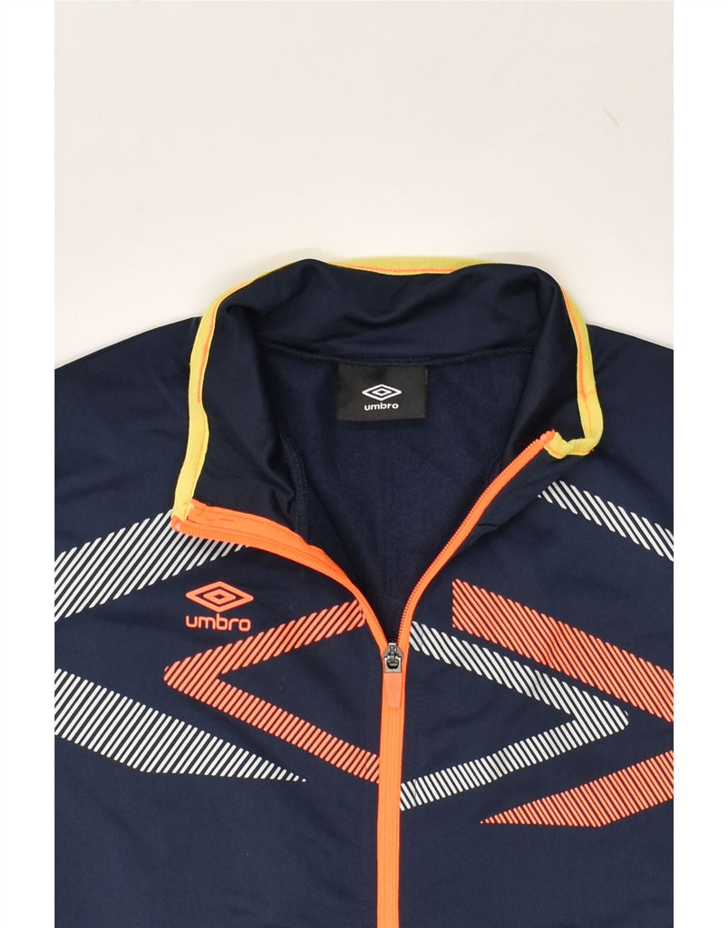 UMBRO Boys Graphic Tracksuit Top Jacket 15-16 Years Navy Blue Polyester | Vintage Umbro | Thrift | Second-Hand Umbro | Used Clothing | Messina Hembry 