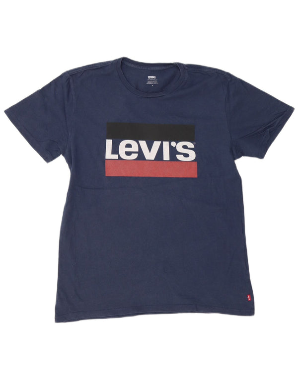 LEVI'S Mens Graphic T-Shirt Top Medium Navy Blue