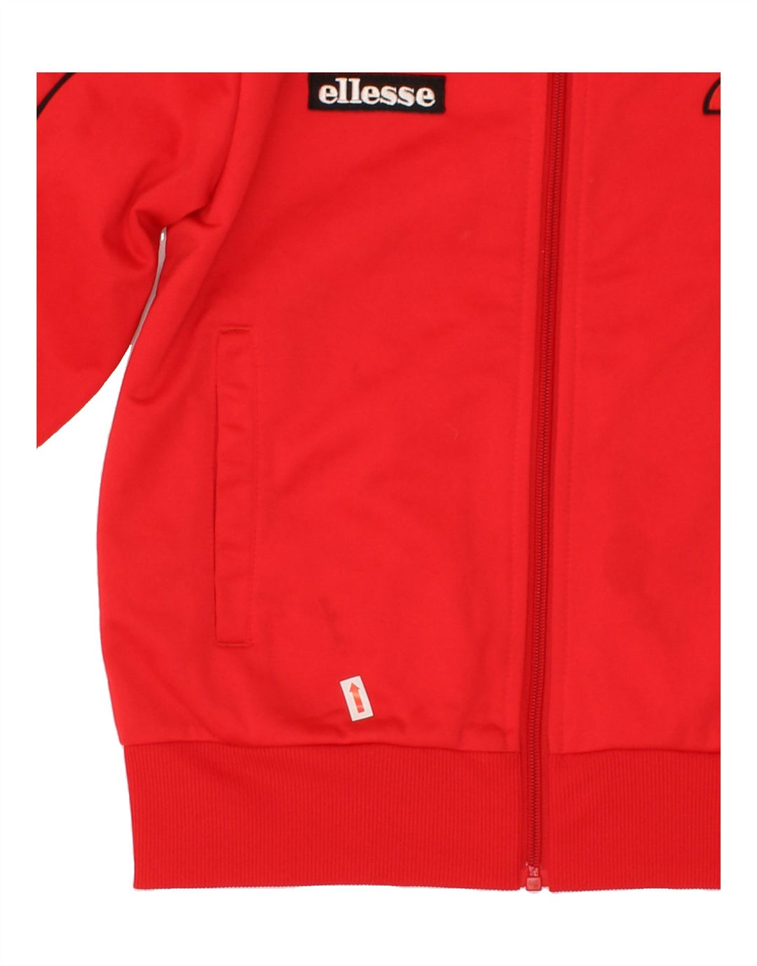 ELLESSE Womens Graphic Tracksuit Top Jacket UK 8 Small Red Polyester Vintage Ellesse and Second-Hand Ellesse from Messina Hembry 
