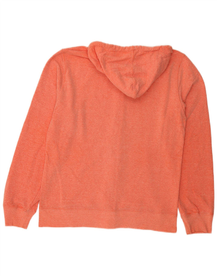 Zara Mens Zip Hoodie Sweater XL Orange Flecked