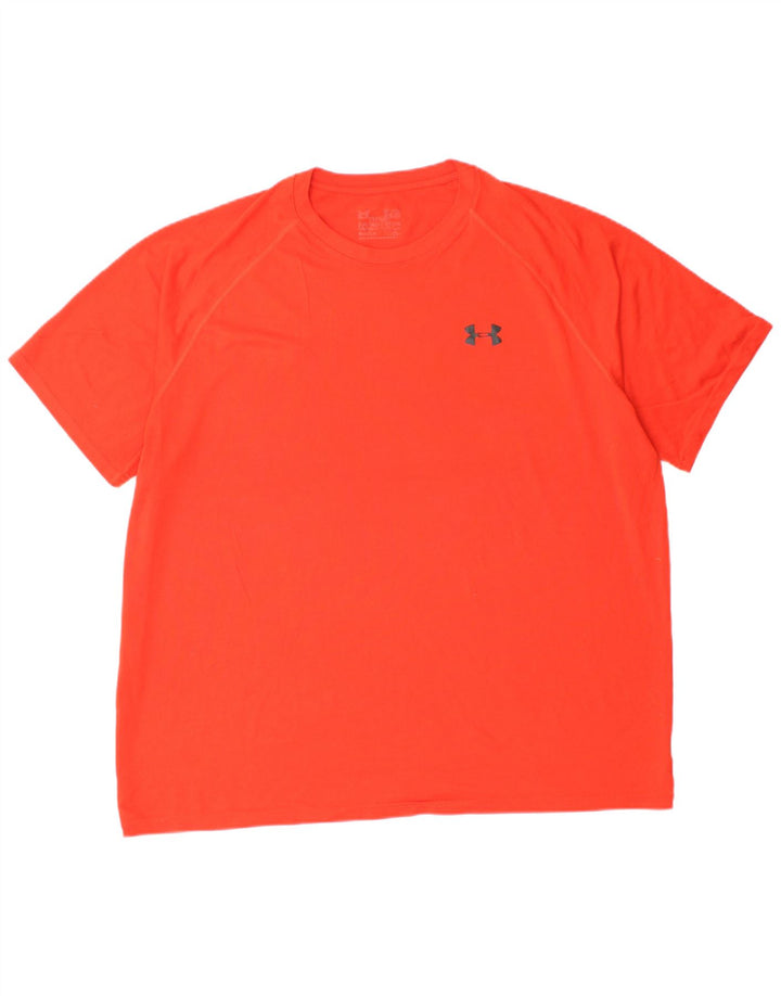 UNDER ARMOUR Mens T-Shirt Top XL Orange Polyester