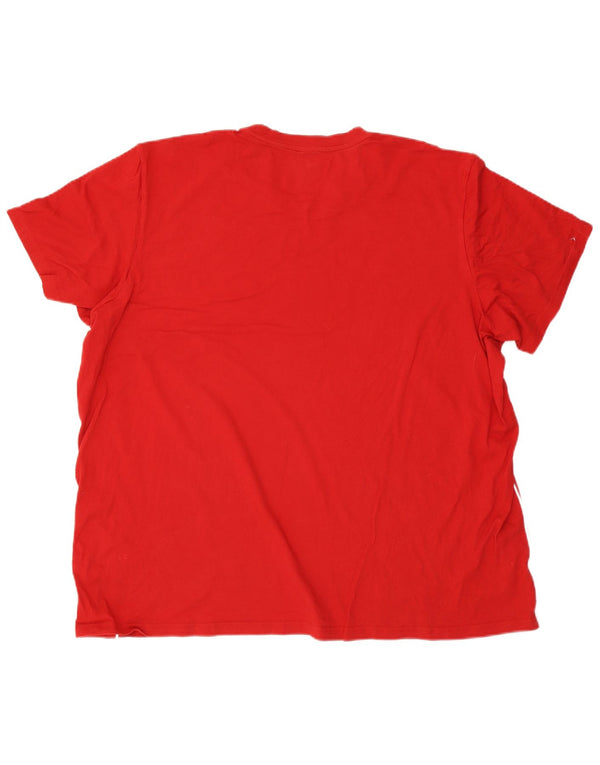 Adidas Mens T-Shirt Top 3XL Red Cotton Sports