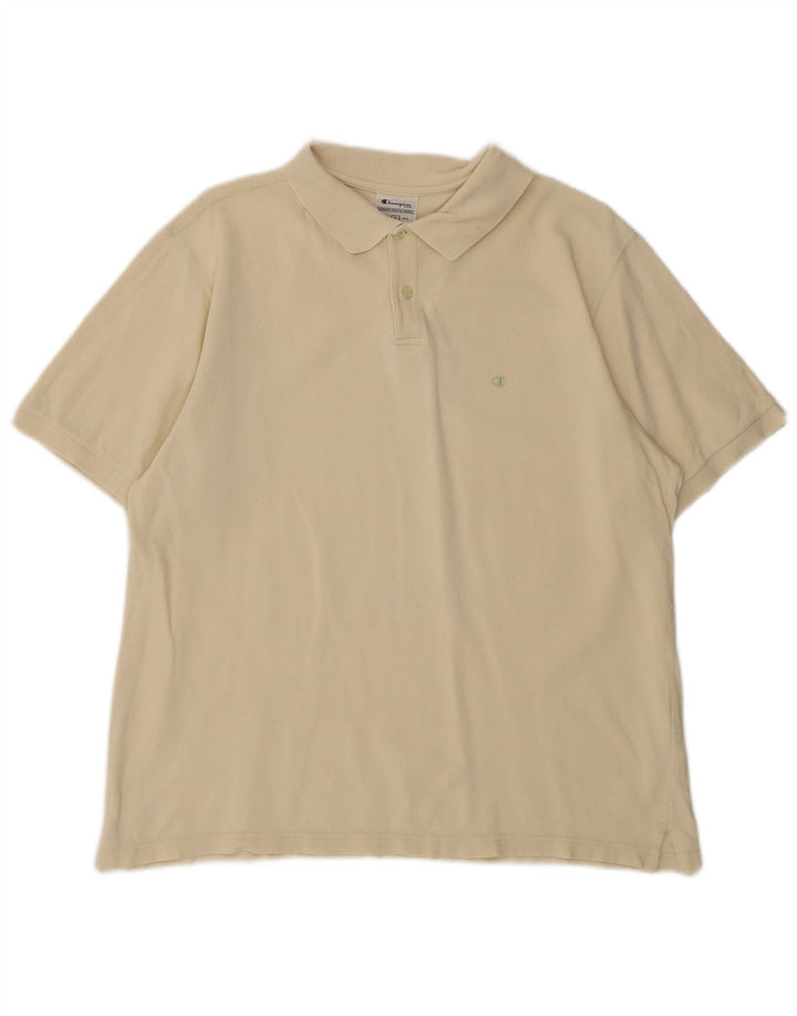 Champion Mens Polo Shirt Large White Cotton