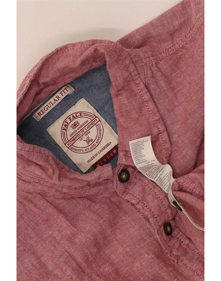 Fat Face Womens Short Sleeve Regular Fit Shirt Medium Red Linen