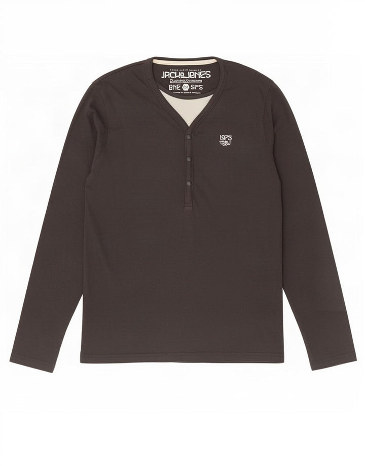 Jack & Jones Mens Top Long Sleeve Medium Grey