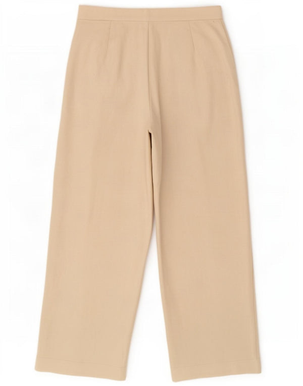Marks & Spencer Womens High Waist Trousers UK 16 Large W34 L30 Beige