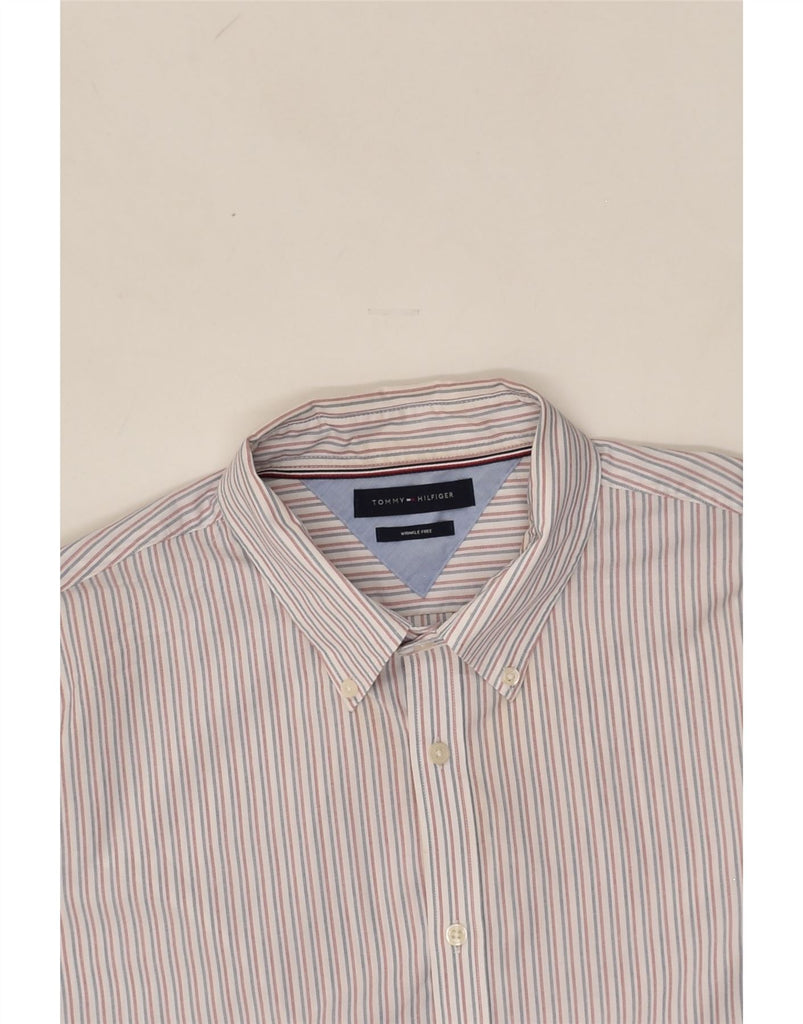 TOMMY HILFIGER Mens Shirt Size 17 1/2 XL Pink Striped | Vintage Tommy Hilfiger | Thrift | Second-Hand Tommy Hilfiger | Used Clothing | Messina Hembry 