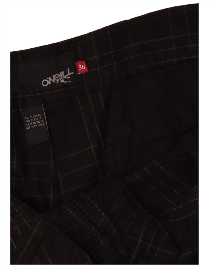 O'Neill Mens Chino Shorts W38 XL Black Check Polyester