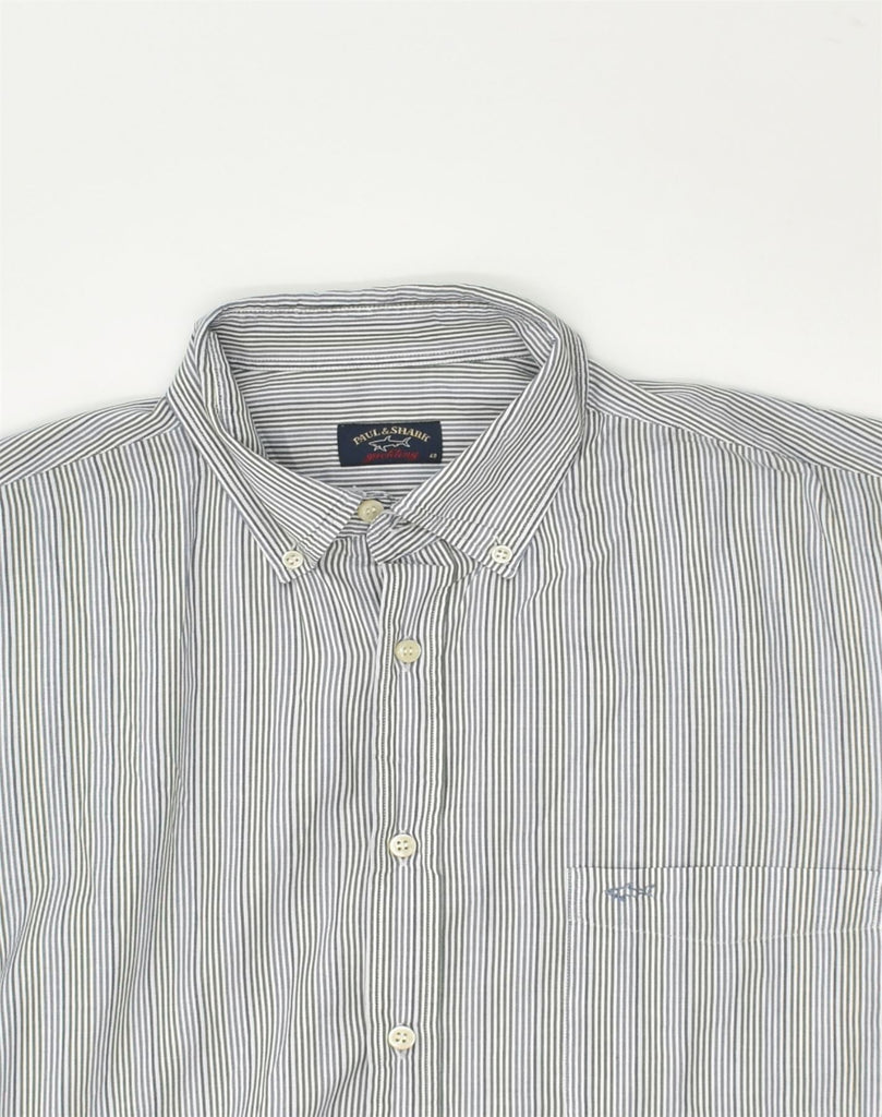 PAUL & SHARK Mens Shirt Size 40 Medium Blue Pinstripe Cotton | Vintage Paul & Shark | Thrift | Second-Hand Paul & Shark | Used Clothing | Messina Hembry 