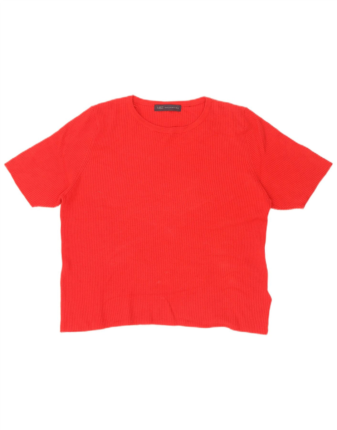 Marks & Spencer Womens T-Shirt Top UK 18 XL Red Viscose