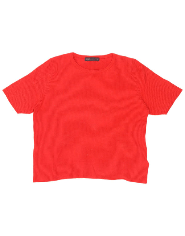 Marks & Spencer Womens T-Shirt Top UK 18 XL Red Viscose