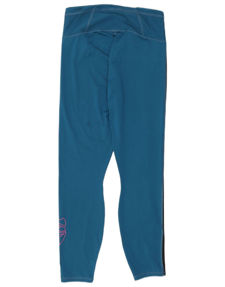 Puma Womens Graphic Leggings UK 12 Medium Blue Colourblock Polyester