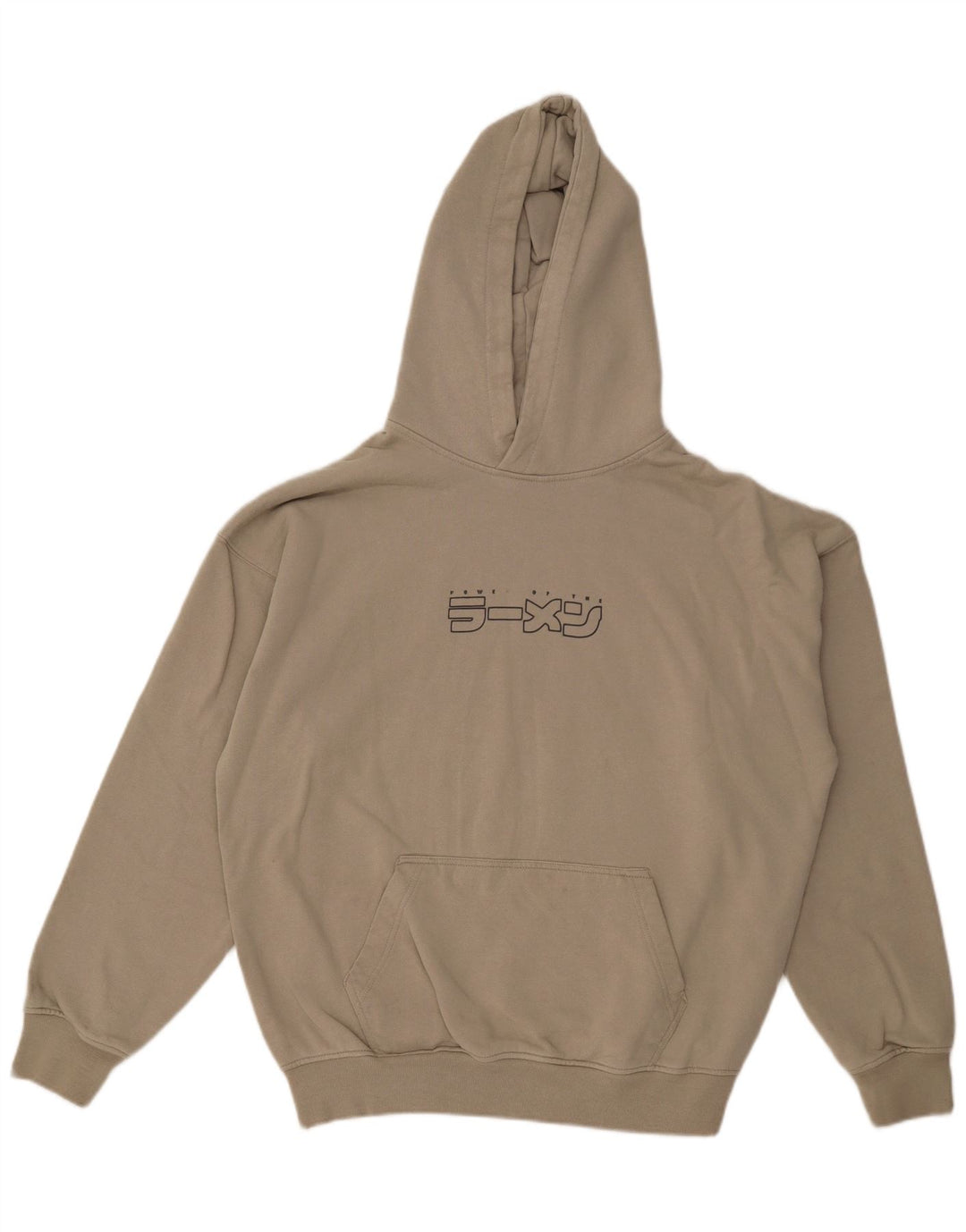 Cropp Mens Graphic Loose Fit Hoodie Jumper Medium Beige