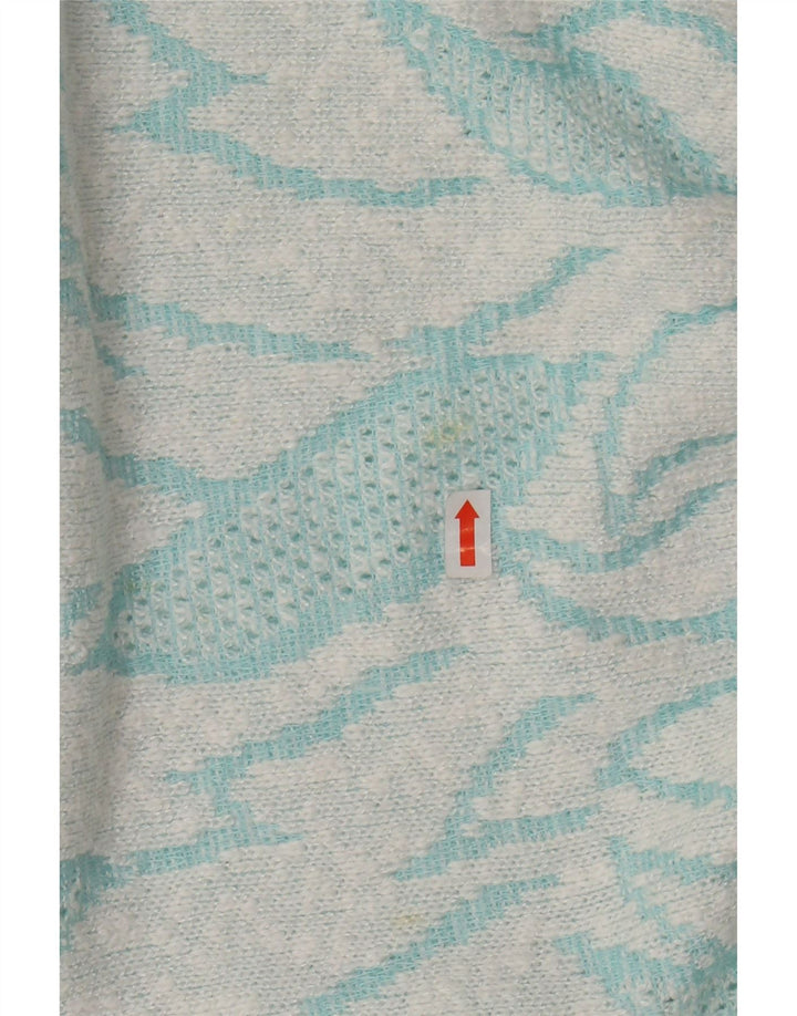 VINTAGE Womens Crew Neck Jumper Sweater IT 50 XL Turquoise Colourblock