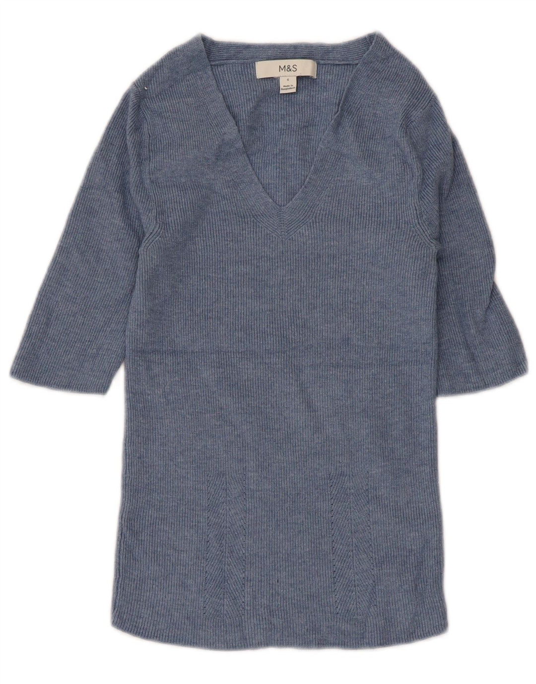 Marks & Spencer Womens Blouse Top UK 8 Small Blue Viscose