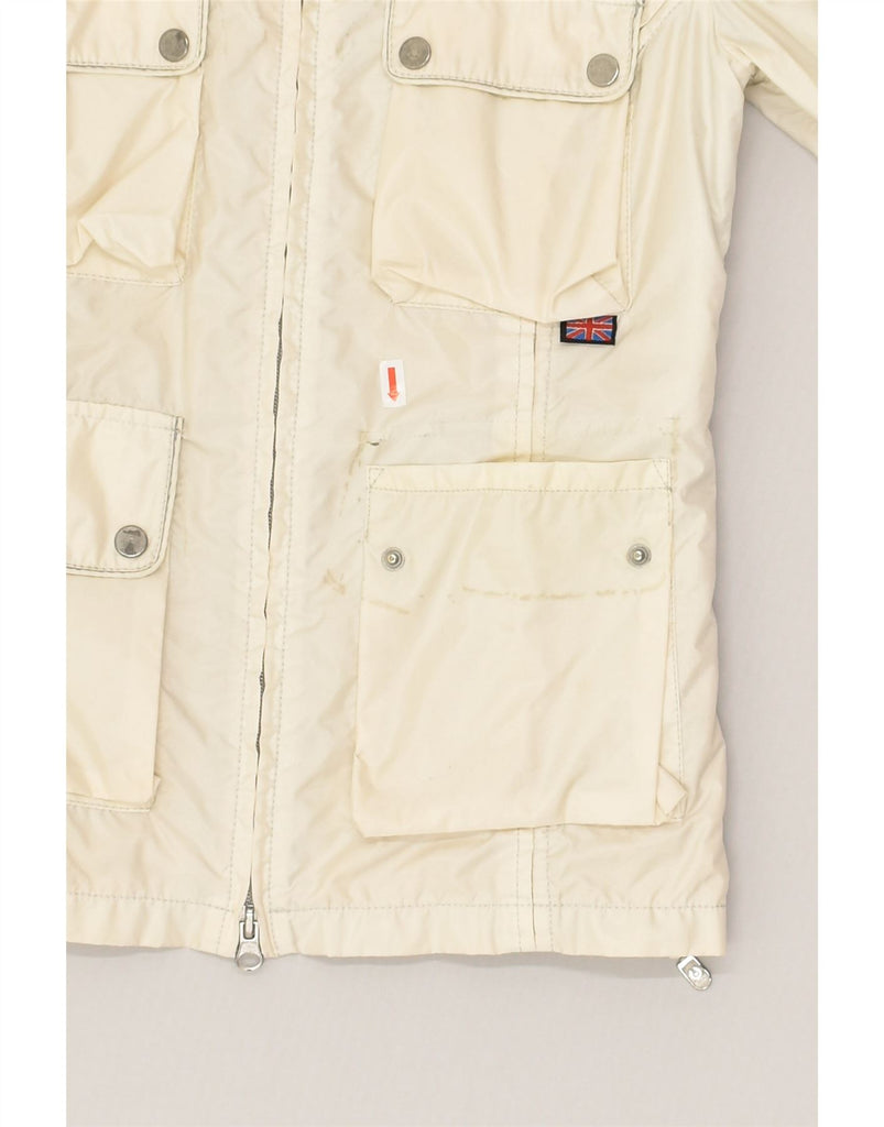 BELSTAFF Womens Utility Jacket UK 42 Medium Off White Polyester | Vintage Belstaff | Thrift | Second-Hand Belstaff | Used Clothing | Messina Hembry 