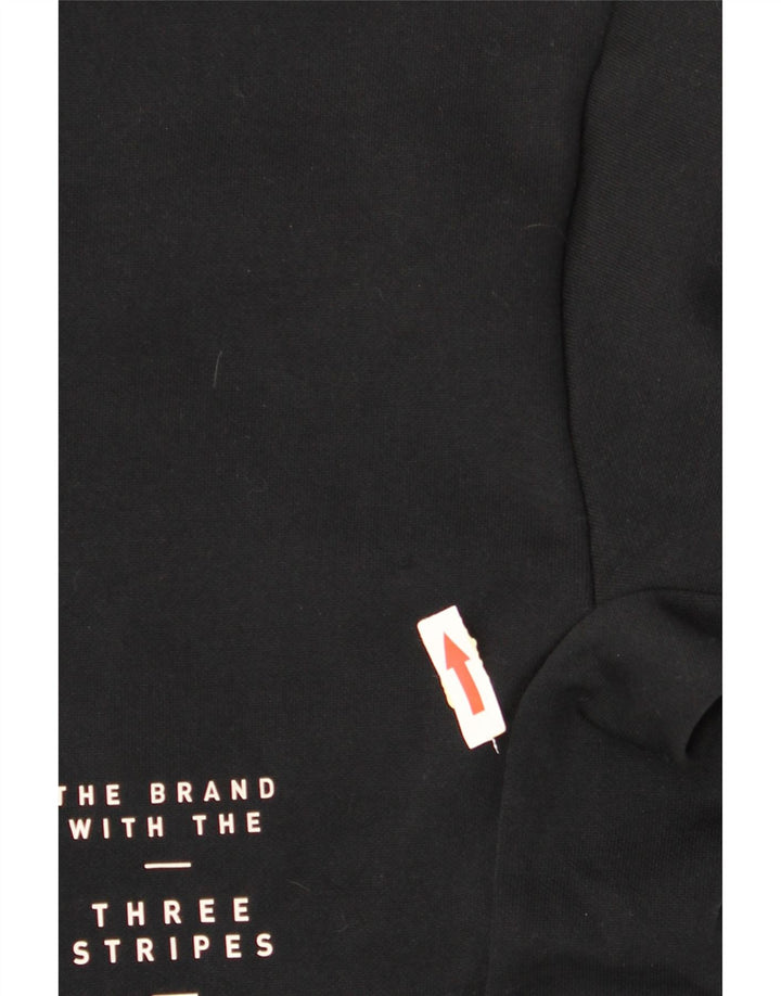 ADIDAS Mens Climalite Graphic Zip Hoodie Sweater Medium Black Polyester