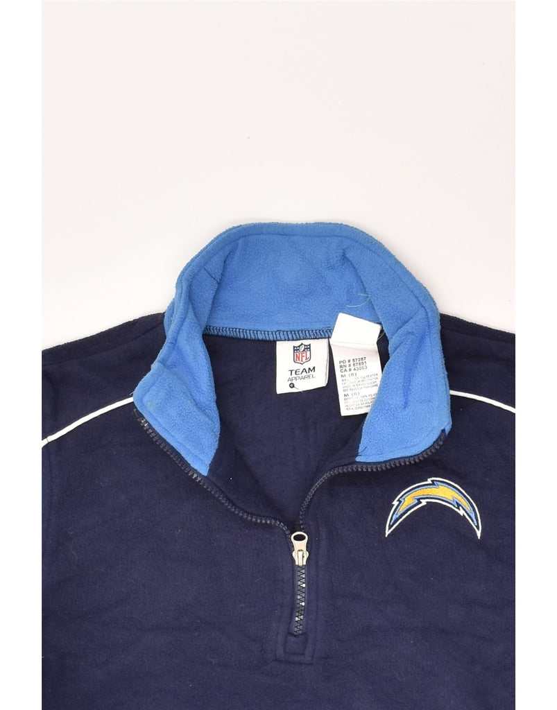 NFL Boys Zip Neck Fleece Jumper 7-8 Years Medium Navy Blue Polyester | Vintage NFL | Thrift | Second-Hand NFL | Used Clothing | Messina Hembry 