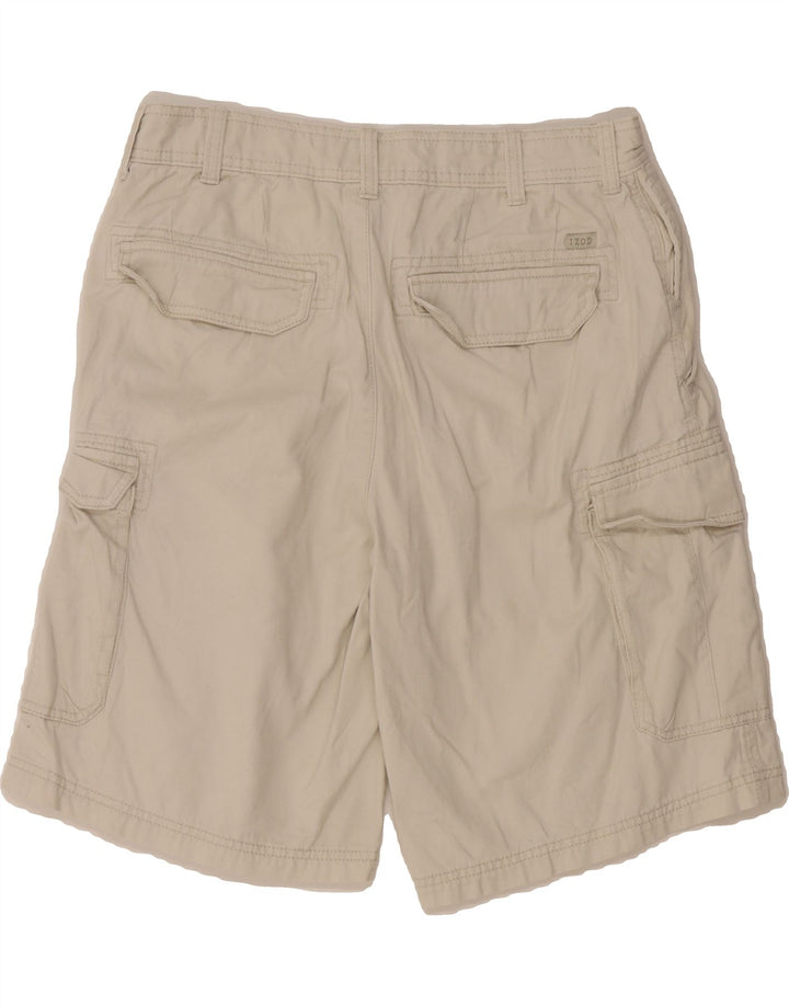 IZOD Mens Cargo Shorts W32 Medium Off White Cotton Vintage Izod and Second-Hand Izod from Messina Hembry 