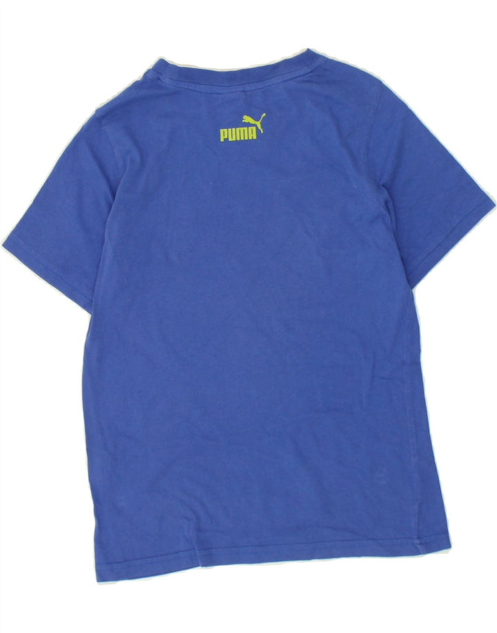 PUMA Boys Graphic T-Shirt Top 9-10 Years Medium Blue Vintage Puma and Second-Hand Puma from Messina Hembry 