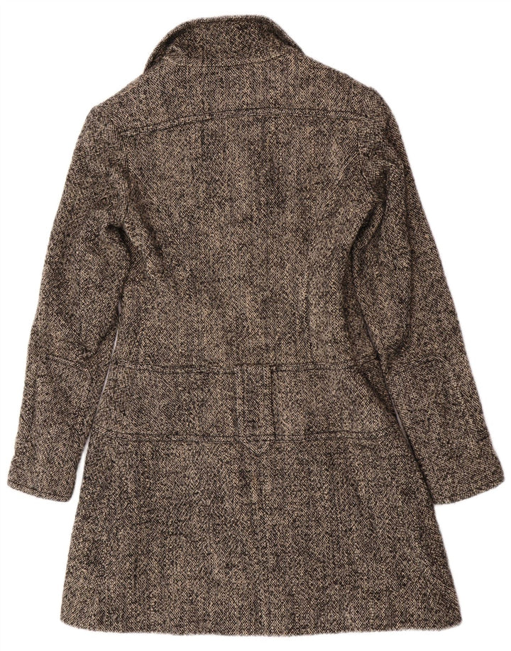Guess Womens Overcoat UK 12 Medium Grey Flecked Wool