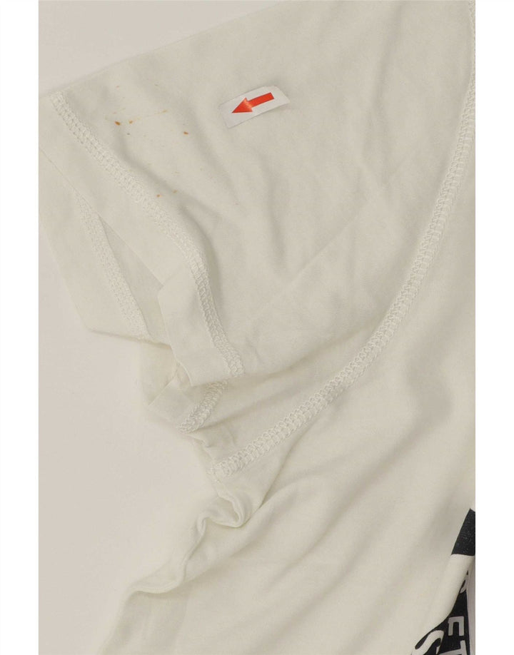 Napapijri Mens Graphic T-Shirt Top Medium White Cotton