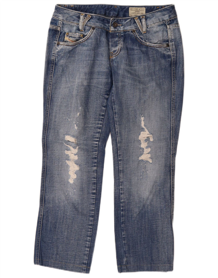Diesel Womens Looppy Distressed Straight Jeans W32 L26 Blue Cotton