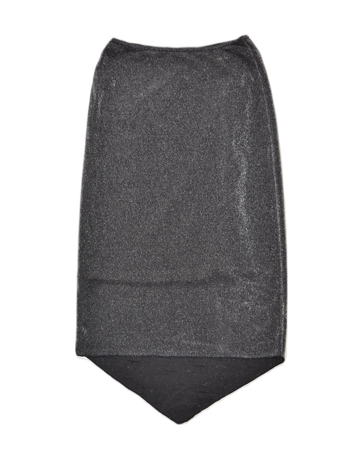 VINTAGE Womens Asymmetrical Skirt W30 Medium Grey Polyester | Vintage | Thrift | Second-Hand | Used Clothing | Messina Hembry 