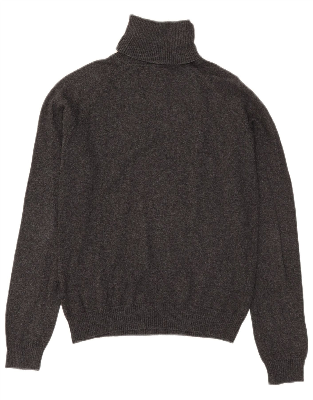 Zara Womens Crop Roll Neck Jumper Sweater UK 12 Medium Grey Cotton