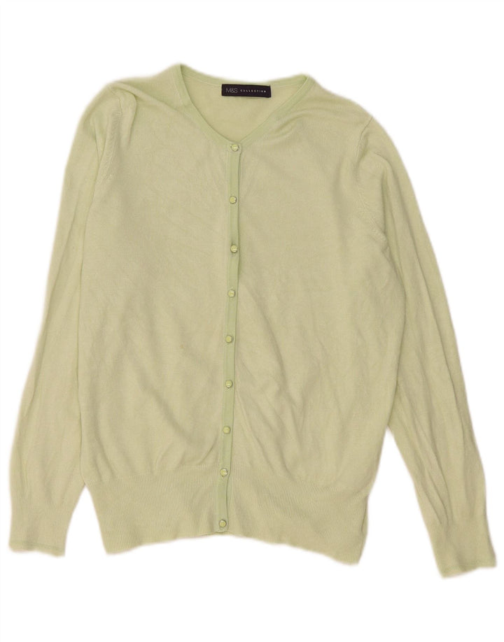 Marks & Spencer Womens Cardigan Sweater UK 12 Medium Green Viscose