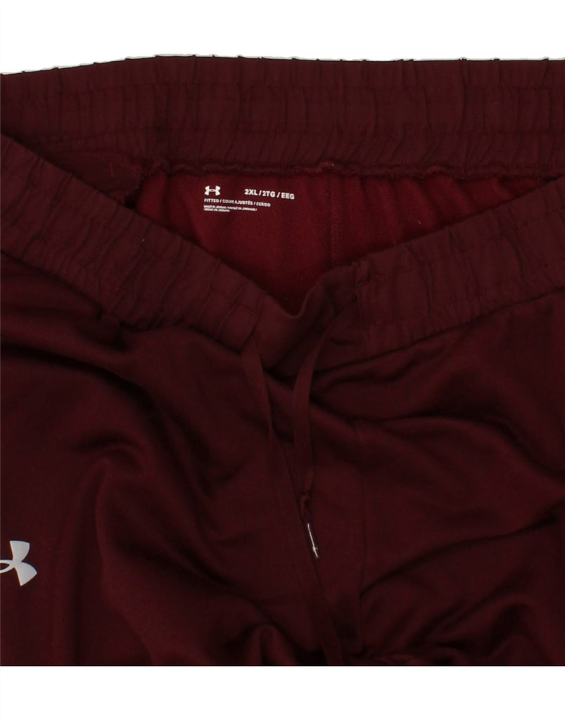 UNDER ARMOUR Mens Graphic Tracksuit Trousers Joggers 2XL Burgundy | Vintage Under Armour | Thrift | Second-Hand Under Armour | Used Clothing | Messina Hembry 