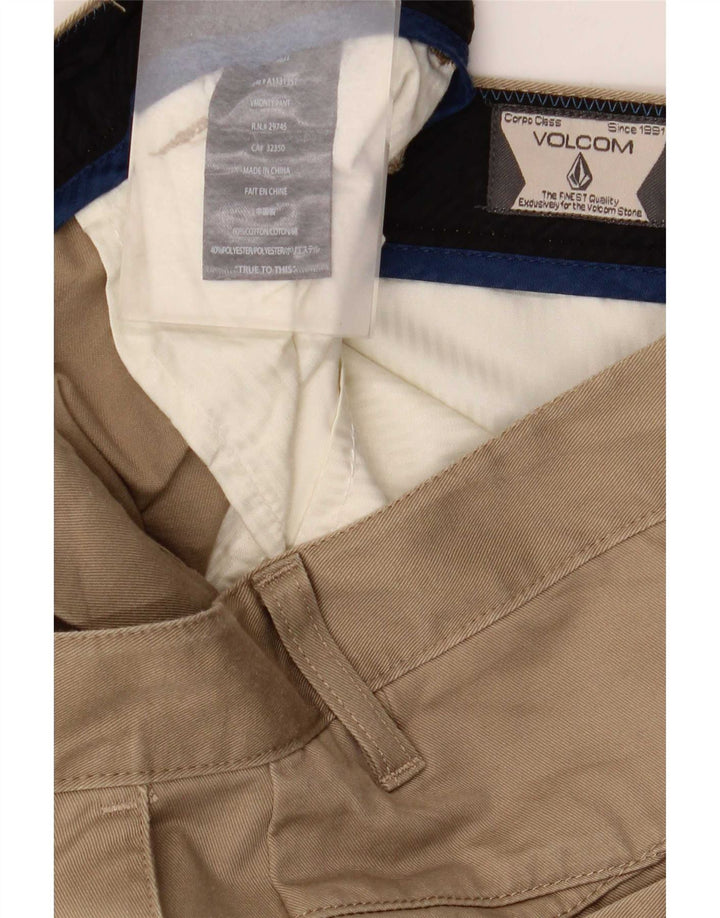 Volcom Mens Slim Chino Trousers W36 L34 Beige Cotton