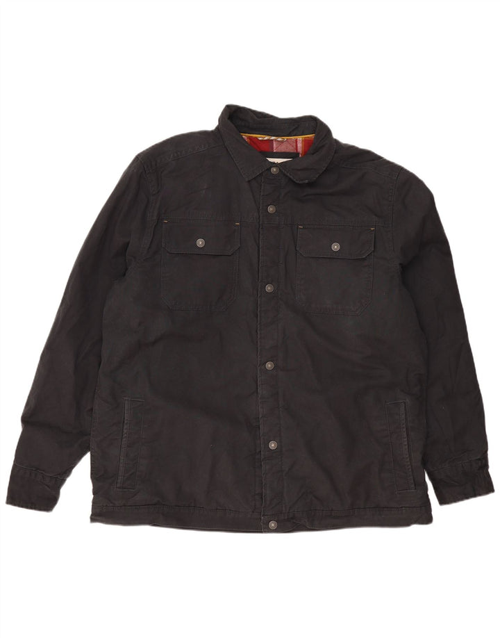 FAT FACE Mens Bomber Jacket UK 44 2XL Black Cotton