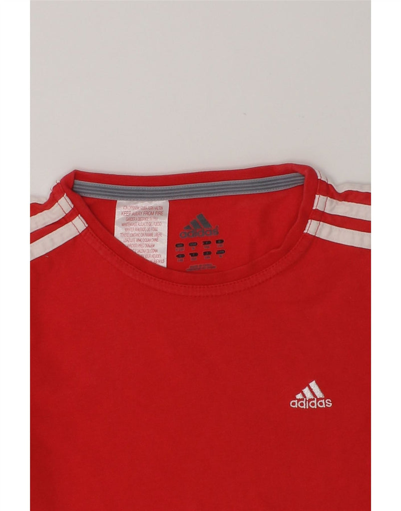 ADIDAS Girls T-Shirt Top 9-10 Years Red Cotton | Vintage Adidas | Thrift | Second-Hand Adidas | Used Clothing | Messina Hembry 