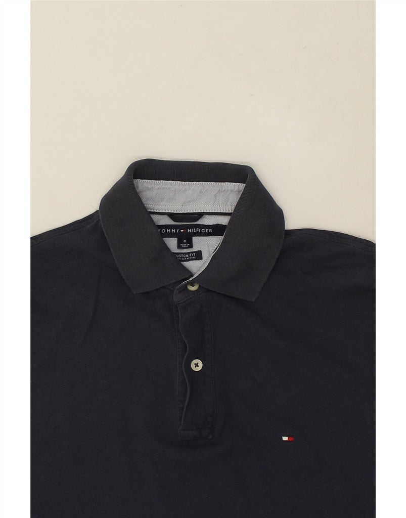 TOMMY HILFIGER Mens Custom Fit Polo Shirt Medium Navy Blue Cotton | Vintage Tommy Hilfiger | Thrift | Second-Hand Tommy Hilfiger | Used Clothing | Messina Hembry 